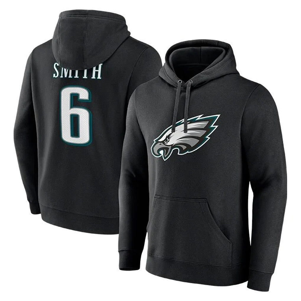 Davalo P.Eagles #6 DeVonta Smith Player Black Pullover Hoodies Home Game Stitched Jerseys