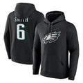 Davalo P.Eagles #6 DeVonta Smith Player Black Pullover Hoodies Home Game Stitched Jerseys