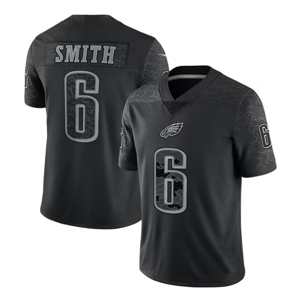 Davalo P.Eagles #6 DeVonta Smith Player Black REFLECTIVE Limited Stitched Jerseys