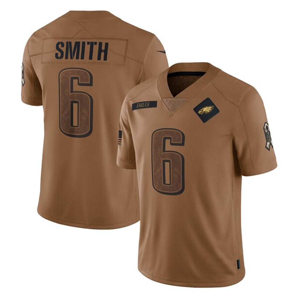 Davalo P.Eagles #6 DeVonta Smith Player Brown Salute To Service Limited Stitched Jerseys