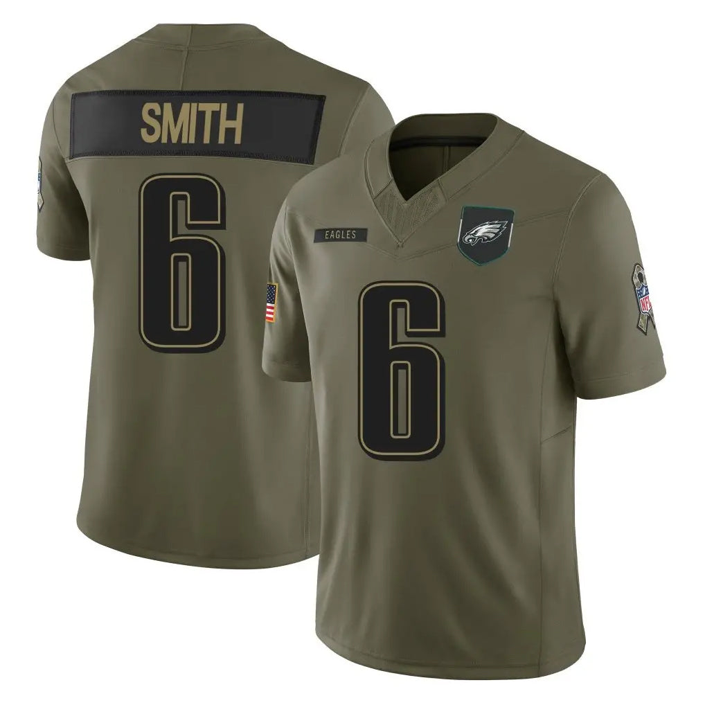 Davalo P.Eagles #6 DeVonta Smith Player Olive 2025 Salute To Service Limited Stitched Jerseys