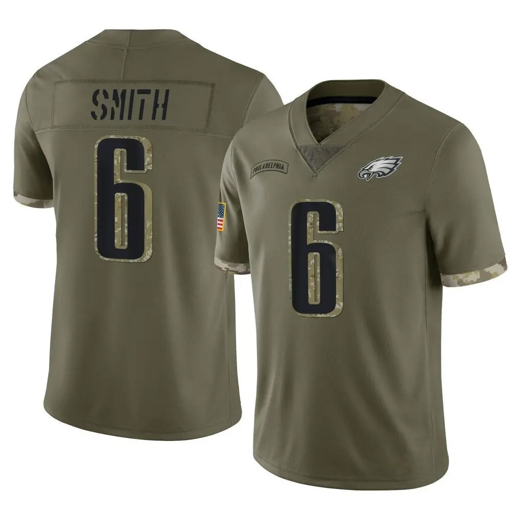 Davalo P.Eagles #6 DeVonta Smith Player Olive Salute To Service Limited Stitched Jerseys