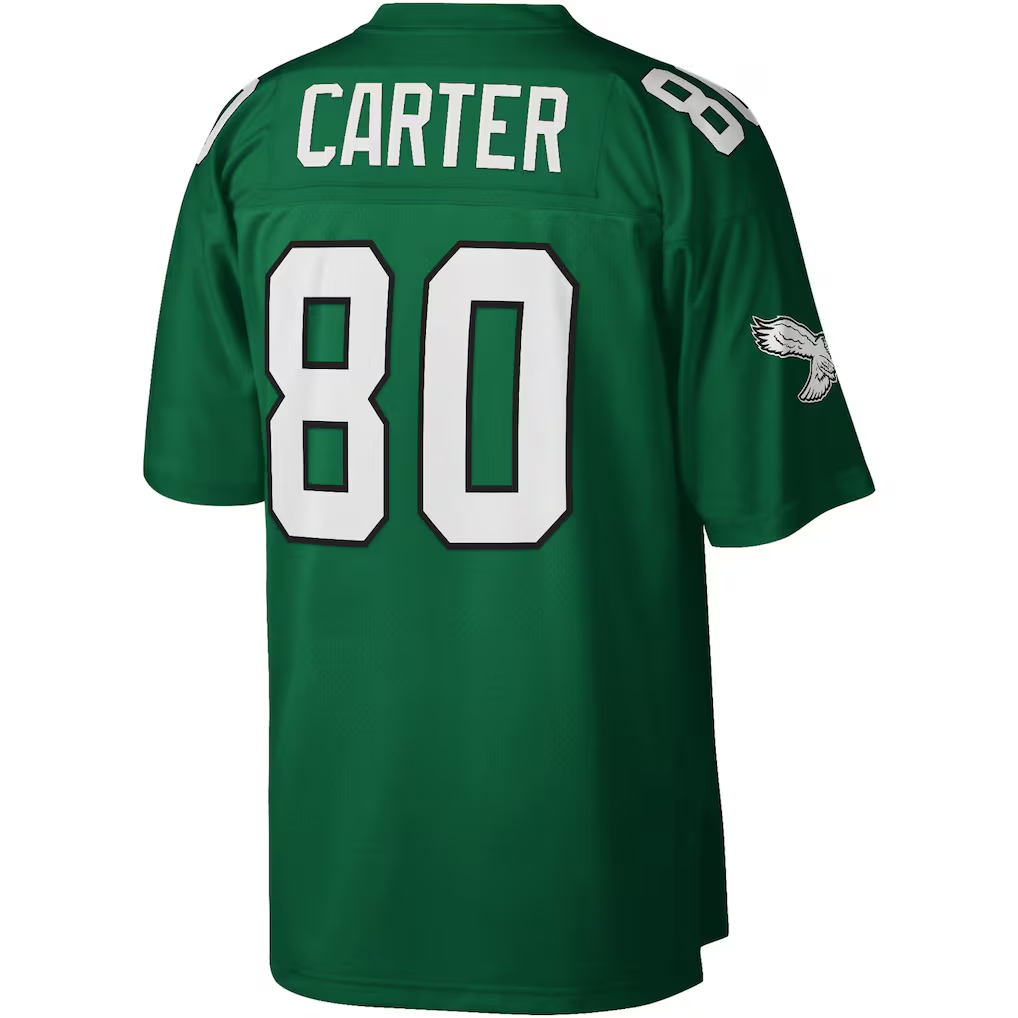 Davalo P.Eagles #80 Cris Carter Mitchell & Ness Kelly Green Legacy Replica Jersey