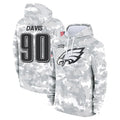 Davalo P.Eagles #90 Jordan Davis Player Arctic Camo Salute to Service Pullover Hoodies Limited Game Stitched Jerseys