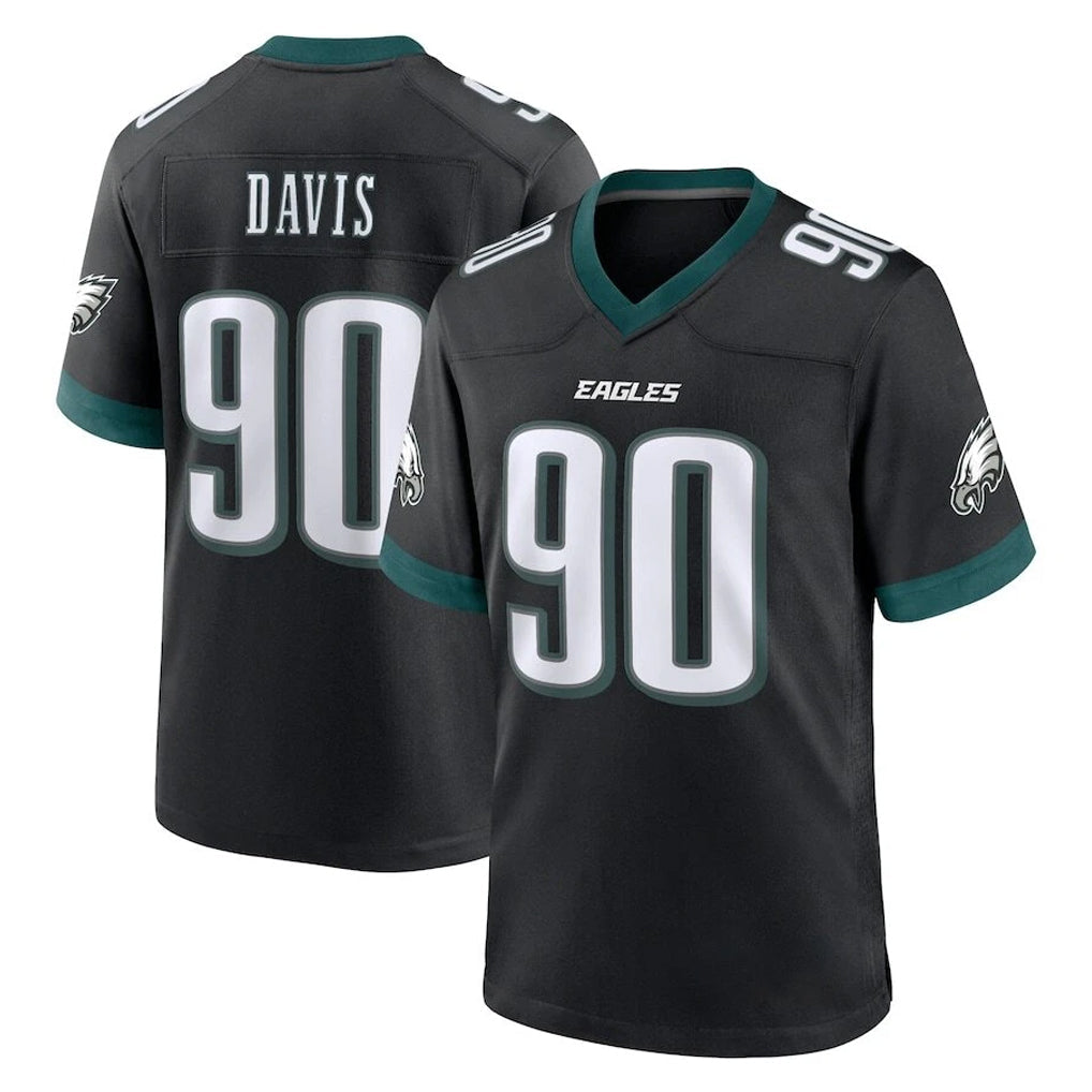 Davalo P.Eagles #90 Jordan Davis Player Black Game Home Stitched Jerseys