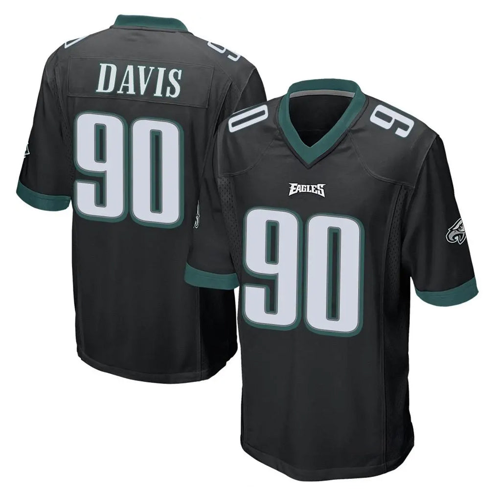 Davalo P.Eagles #90 Jordan Davis Player Black Home Game Stitched Jerseys