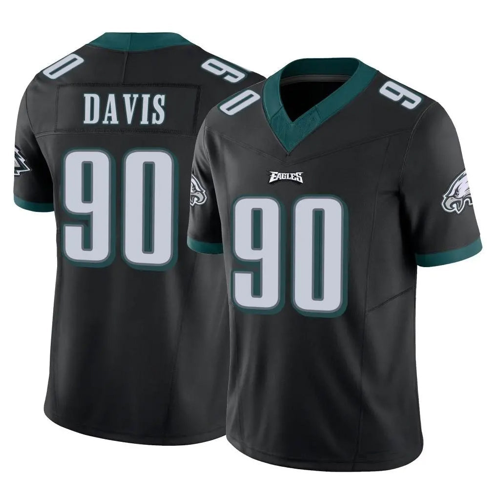 Davalo P.Eagles #90 Jordan Davis Player Black Limited Vapor F.U.S.E. Home Game Stitched Jerseys