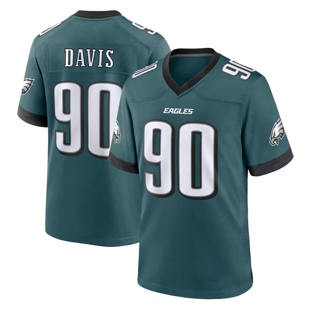 Davalo P.Eagles #90 Jordan Davis Player Green Home Game Stitched Jerseys