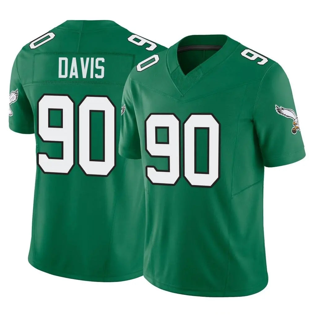 Davalo P.Eagles #90 Jordan Davis Player Green Kelly Alternate Vapor F.U.S.E. Home Game Stitched Jerseys