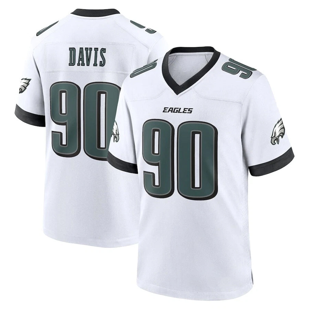 Davalo P.Eagles #90 Jordan Davis Player White Game Home Stitched Jerseys