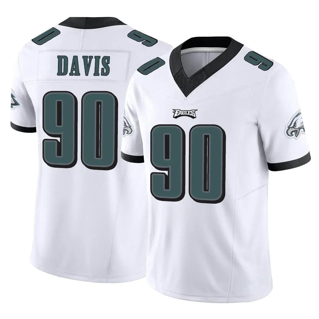 Davalo P.Eagles #90 Jordan Davis Player White Limited Vapor F.U.S.E. Home Game Stitched Jerseys