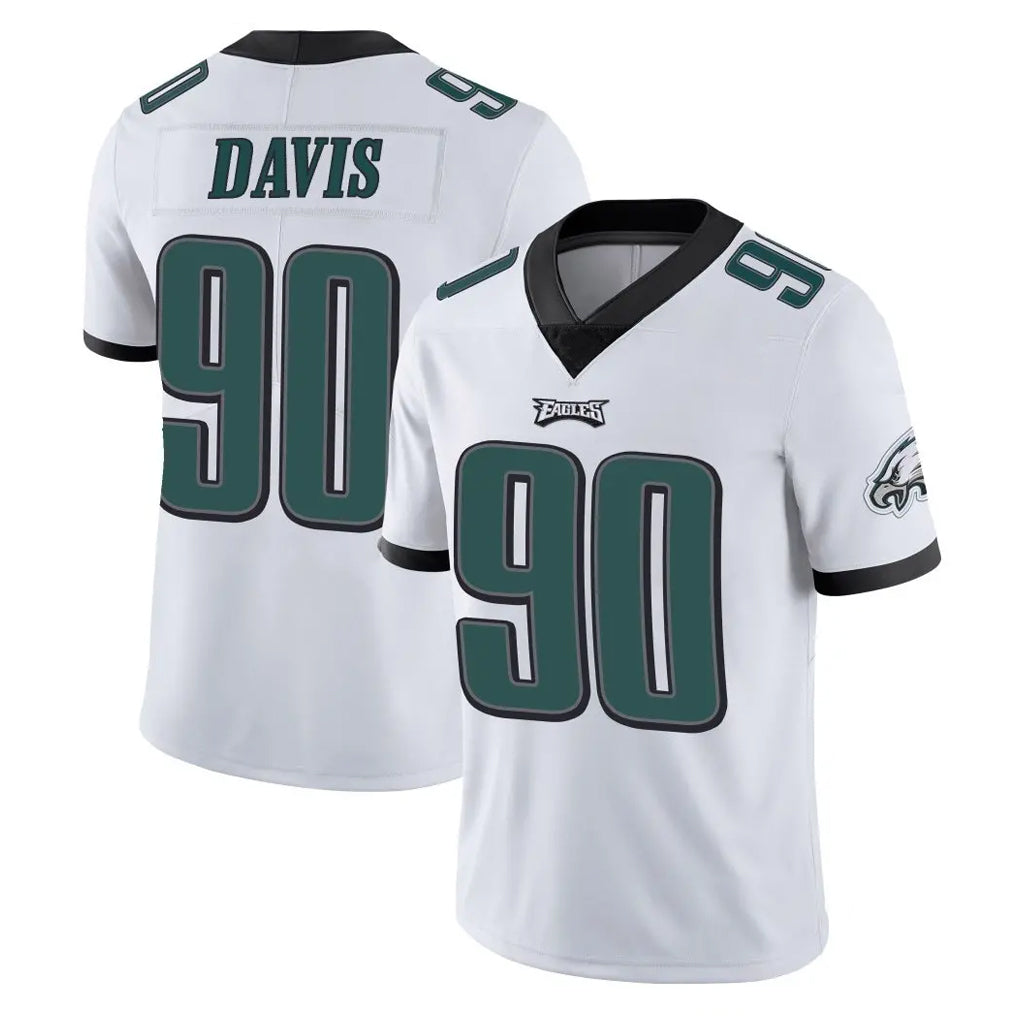 Davalo P.Eagles #90 Jordan Davis Player White Limited Vapor Untouchable Home Game Stitched Jerseys