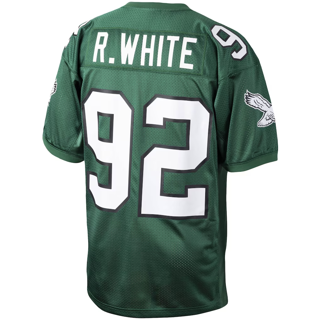 Davalo P.Eagles #92 Reggie White Mitchell & Ness Green Authentic Throwback Retired Player Stitched Puhic Jersey