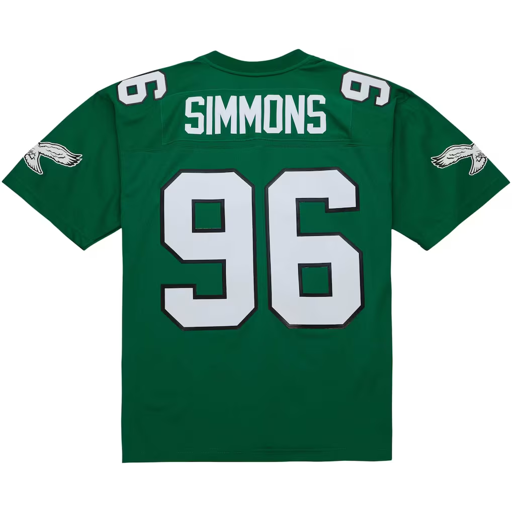 Davalo P.Eagles #96 Clyde Simmons Mitchell & Ness Kelly Green Legacy Replica Jersey