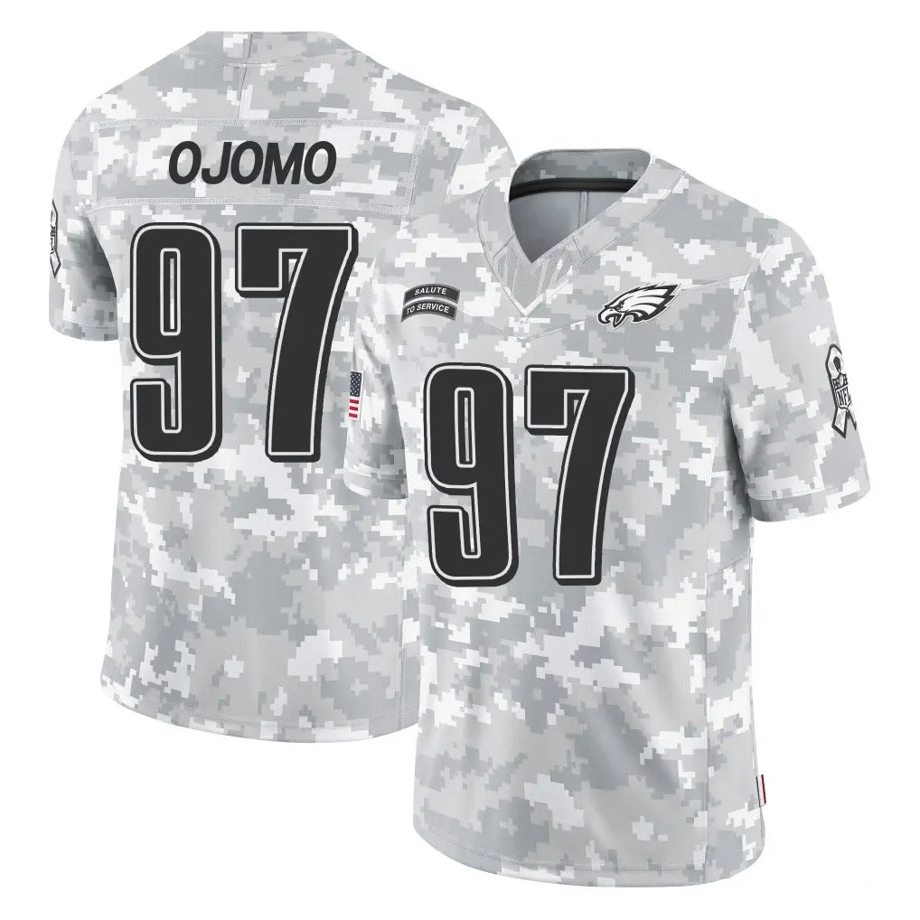 Davalo P.Eagles #97 Moro Ojomo Player Arctic Camo Salute to Service Limited Game Stitched Jerseys