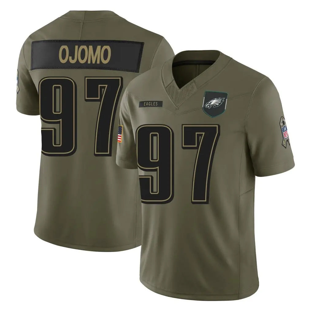 Davalo P.Eagles #97 Moro Ojomo Player Olive 2025 Salute To Service Limited Stitched Jerseys