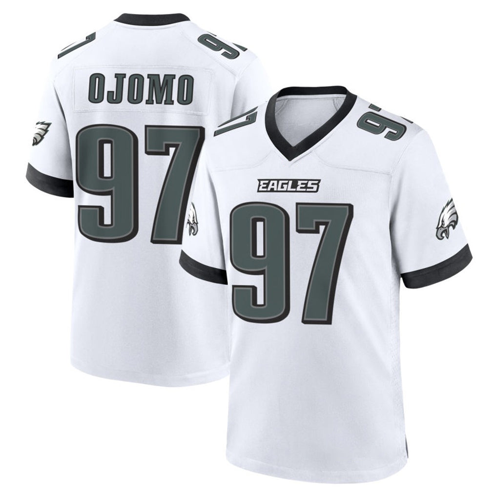 Davalo P.Eagles #97 Moro Ojomo Player White Game Home Stitched Jerseys