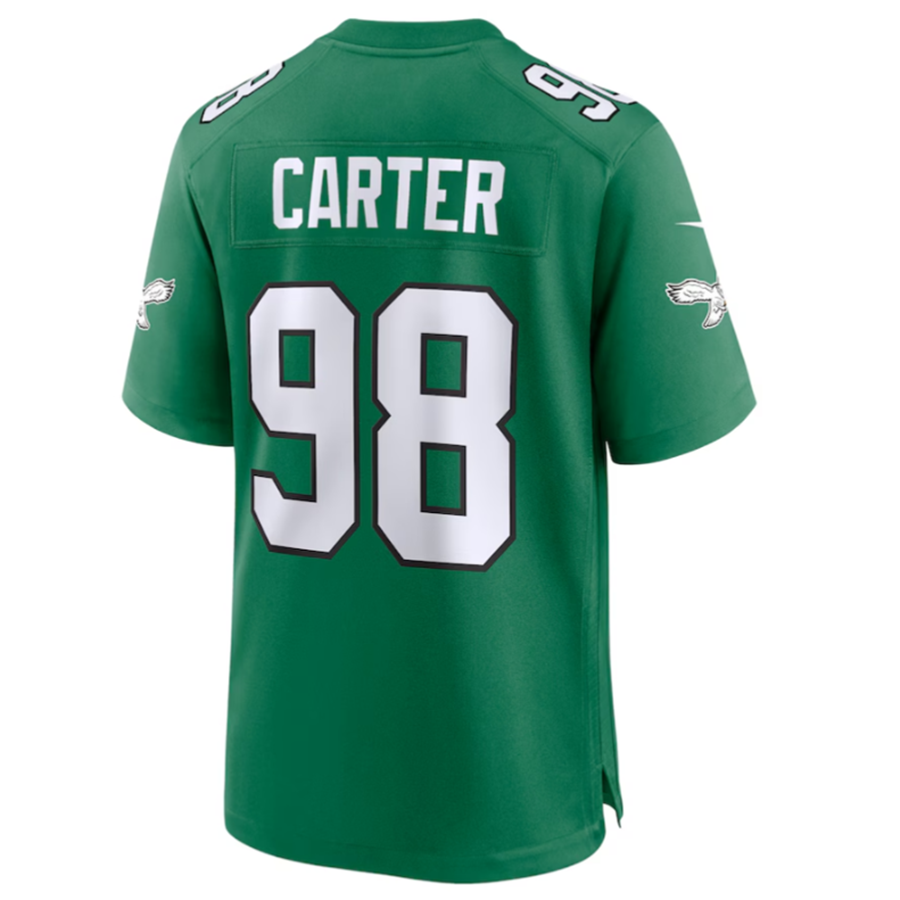 Davalo P.Eagles #98 Jalen Carter Green Alternate Game American Stitched Jerseys