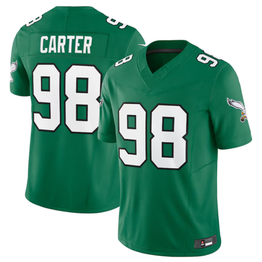 Davalo P.Eagles #98 Jalen Carter Green Alternate Vapor F.U.S.E. Limited Stitched American Stitched Jerseys
