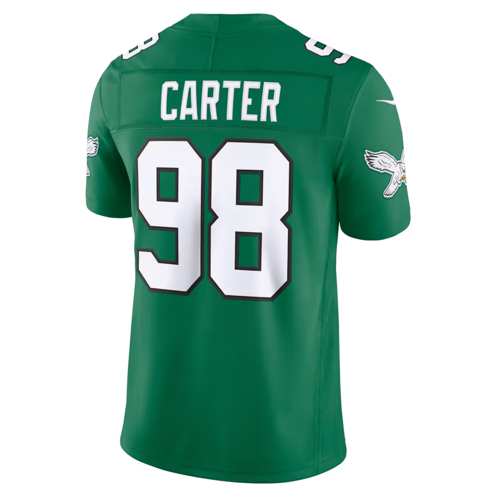 Davalo P.Eagles #98 Jalen Carter Kelly Green Alternate Vapor F.U.S.E. Stitched Limited Jerseys