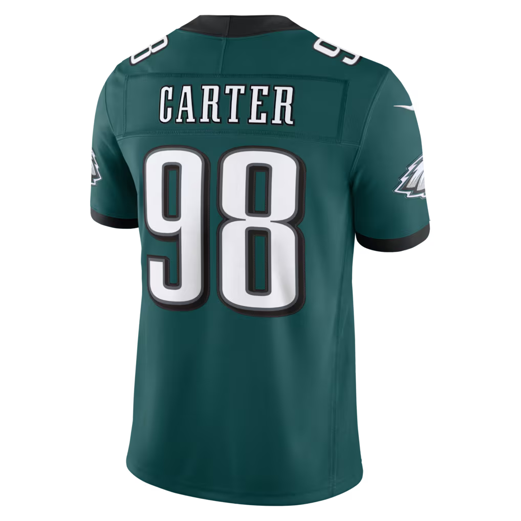 Davalo P.Eagles #98  Jalen Carter Midnight Green Team Vapor F.U.S.E. Stitched Limited Jerseys