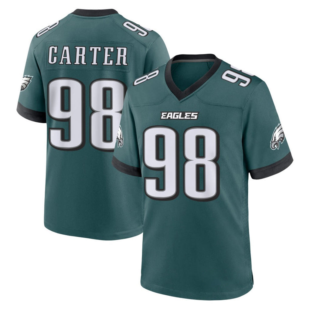 Davalo P.Eagles #98 Jalen Carter Player Green Home Game Stitched Jerseys