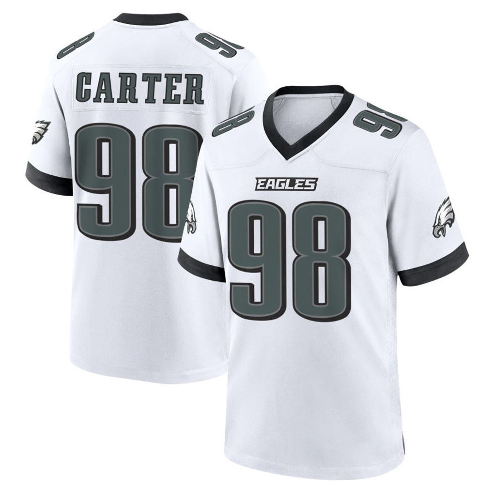 Davalo P.Eagles #98 Jalen Carter Player White Game Home Stitched Jerseys