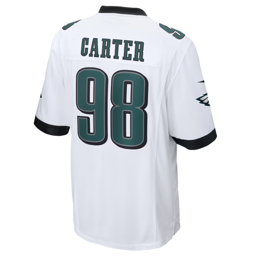 Davalo P.Eagles #98 Jalen Carter White Game Jersey Stitched American Stitched Jersey