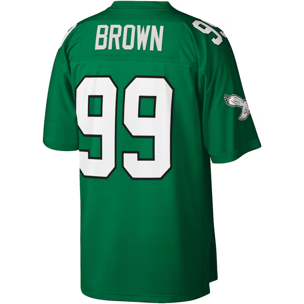Davalo P.Eagles #99 Jerome Brown Mitchell & Ness Kelly Green Legacy Replica Jersey