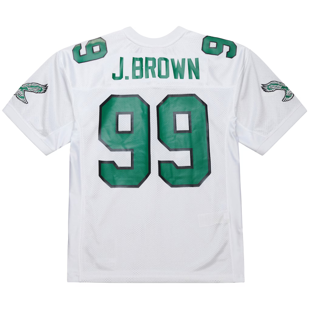 Davalo P.Eagles #99 Jerome Brown Mitchell & Ness White 1991 Authentic Throwback Retired Player Jersey Stitched Puhic