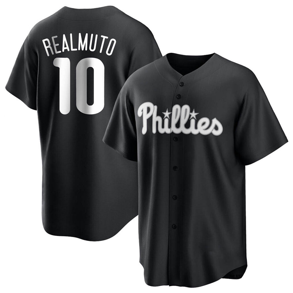 Davalo P.Phillies #10 J.T. Realmuto Player Black Alt Fashion Home Game Stitched Jerseys