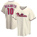 Davalo P.Phillies #10 J.T. Realmuto Player Cream Home Game Stitched Jerseys