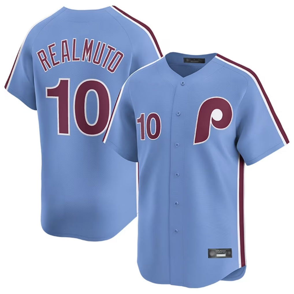 Davalo P.Phillies #10 J.T. Realmuto Player Light Blue Home Limited Stitched Jerseys