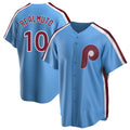 Davalo P.Phillies #10 J.T. Realmuto Player Light Blue Replica Game Stitched Jerseys