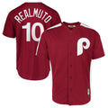 Davalo P.Phillies #10 J.T. Realmuto Player Red Cooperstown Collection Limited Home Stitched Jerseys