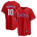 Davalo P.Phillies #10 J.T. Realmuto Player Red Home Game Stitched Jerseys