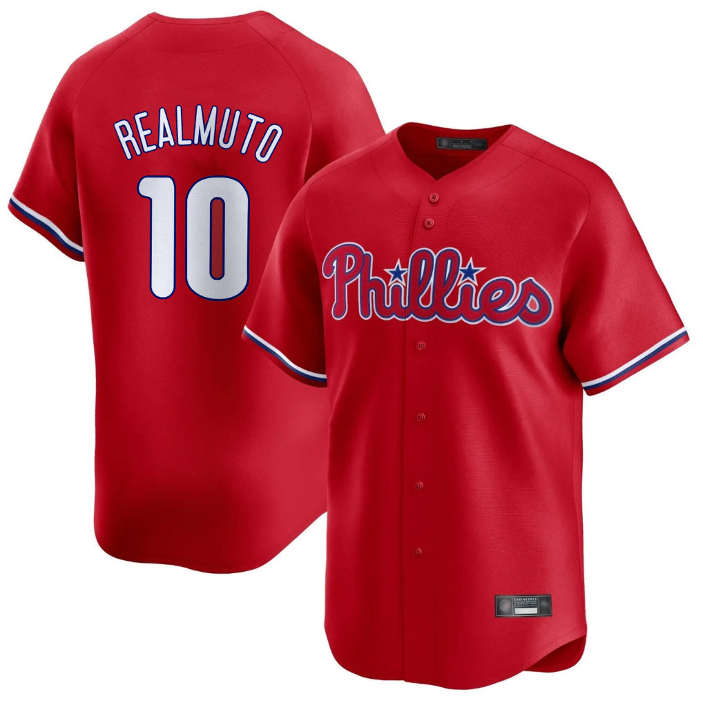 Davalo P.Phillies #10 J.T. Realmuto Player Red Home Limited Stitched Jerseys