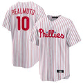 Davalo P.Phillies #10 J.T. Realmuto Player White Home Game Stitched Jerseys