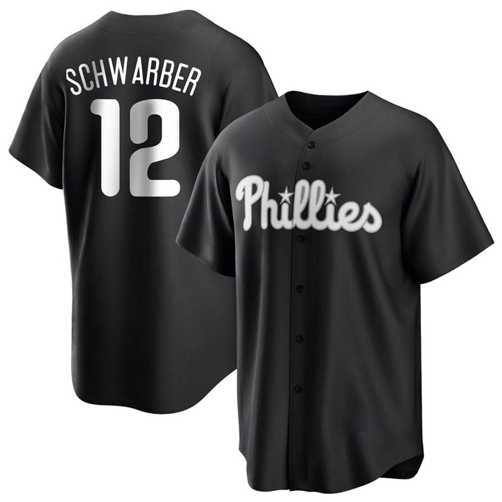 Davalo P.Phillies #12 Kyle Schwarber Player Black Alt Fashion Home Game Stitched Jerseys