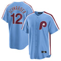 Davalo P.Phillies #12 Kyle Schwarber Player Light Blue Home Game Stitched Jerseys