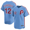 Davalo P.Phillies #12 Kyle Schwarber Player Light Blue Home Limited Stitched Jerseys