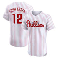 Davalo P.Phillies #12 Kyle Schwarber Player White Home Limited Elite Stitched Jerseys