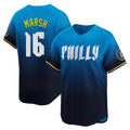 Davalo P.Phillies #16 Brandon Marsh Player Blue City Connect Home Limited Stitched Jerseys
