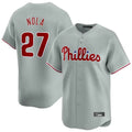 Davalo P.Phillies #27 Aaron Nola Player Gray Home Limited Stitched Jerseys