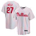 Davalo P.Phillies #27 Aaron Nola Player White Home Game Stitched Jerseys