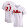 Davalo P.Phillies #27 Aaron Nola Player White Home Limited Elite Stitched Jerseys