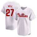 Davalo P.Phillies #27 Aaron Nola Player White Home Limited Stitched Jerseys