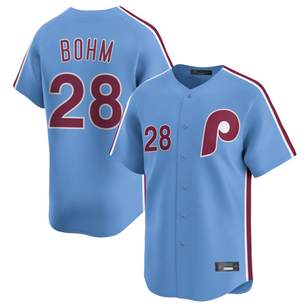 Davalo P.Phillies #28 Alec Bohm Player Light Blue Home Limited Stitched Jerseys