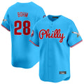 Davalo P.Phillies #28 Alec Bohm Player Light Blue Phillies & Eagles Vapor Premier Limited Home Stitched Jerseys
