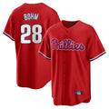 Davalo P.Phillies #28 Alec Bohm Player Red Home Game Stitched Jerseys
